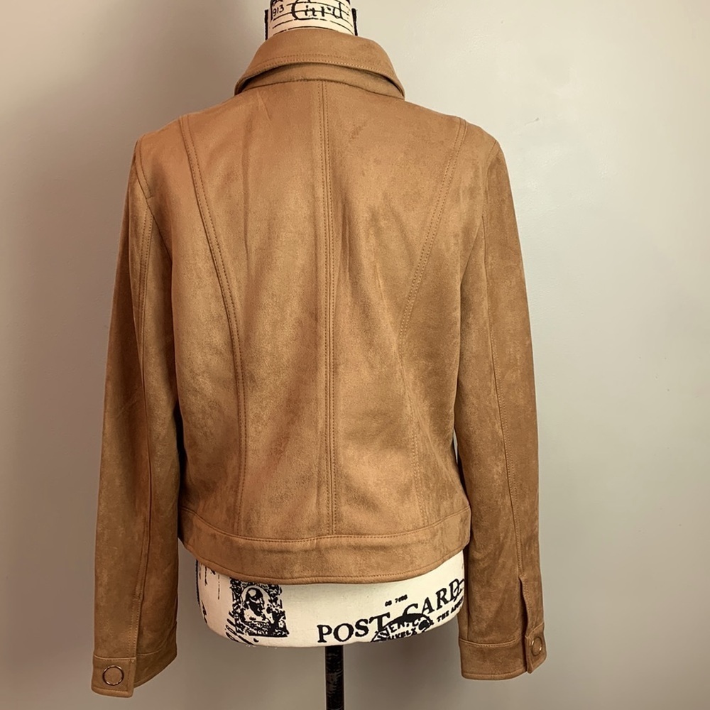 White House Black Market Cropped Faux Suede Jacket NEW! - Picture 9 of 10